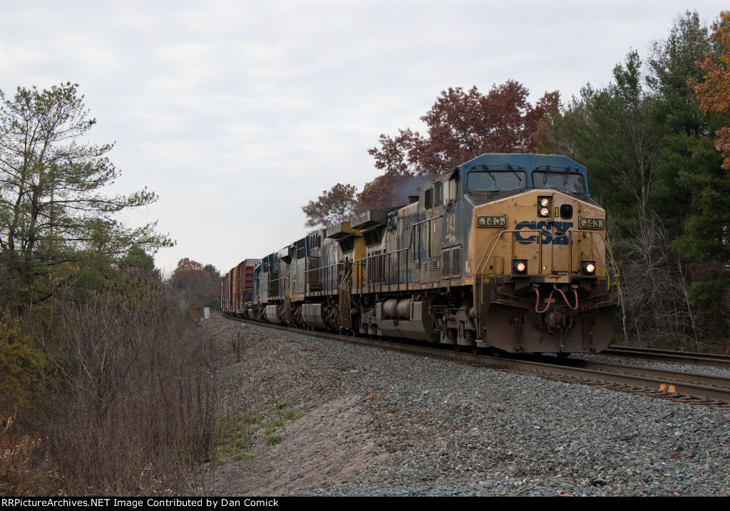 CSX 143 Leads Q626 at Game Farm Rd. 